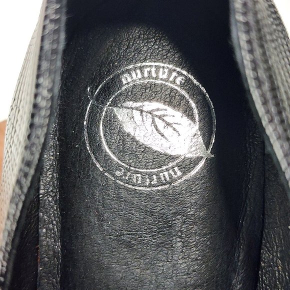 Nuture Boots Womens Size 8.5  Black Leather Suede Sexy Chunky Heel Ankle Booties - Picture 9 of 12